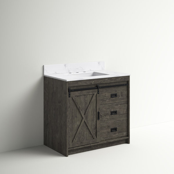 Sand & Stable Jillian 36'' Single Bathroom Vanity with Engineered Stone